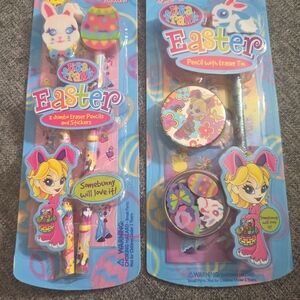 Lisa Frank Easter Pencil Set with Erasers